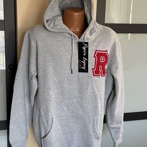"R" Gray Heavyweight Hooded Sweatshirt NSpire Legacy - Size XL - NWT